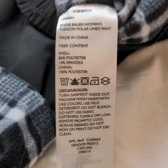 Eddie Bauer NWT Polar Fleece Lined Pant 16 grey - Picture 12 of 15